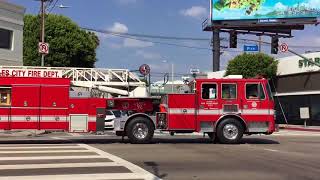 LAFD Truck 92 (Reserve) Responding (Lots of Horn)