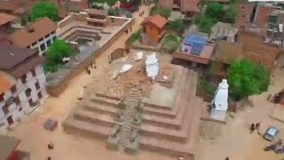 Drone footage over Kathmandu shows quake damage