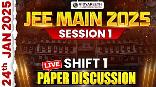 JEE Main 2025 (First Attempt) LIVE Paper Discussion \u0026 Analysis 🔥|| Shift 1 - 24th Jan 2025