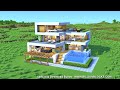 minecraft modern house 55 interior tutorial how to build 💡material list in description