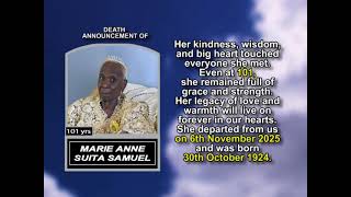 Marie Anne Suita Samuel ~ Short Obituary