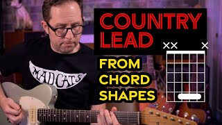 Country lead from chord shapes - Country lead guitar lesson with pedal steel licks - EP462