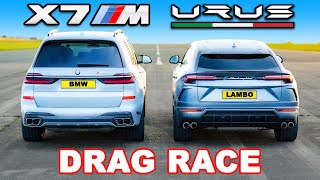 Lamborghini Urus v BMW X7 M60i: DRAG RACE