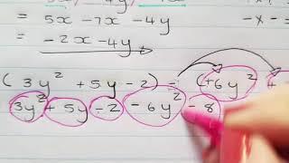 Wiskunde Graad 8- Aftrekking van algebraïese uitdrukkings