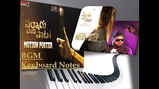 Sarkaru Vaari Paata Motion Poster BGM Keyboard Notes | Mahesh Babu | Thaman S
