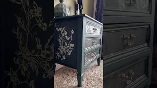 Elegant Nightstands Using NEW Kacha Decor Transfers Silver Bird! #repurposedfurniture #decortransfer