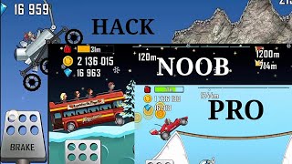 hill climb racing - noob Vs pro vs hacker / video game