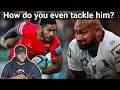 American Football player react to Who is Strongest rugby player?