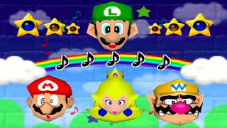 Mario Party 2 Minigames - Luigi vs Mario vs Peach vs Wario