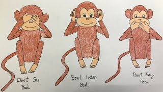 Gandhi Jayanti || Gandhi Ji Principle Drawing || Gandhi Drawing for Kids