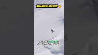 Guy does BACKFLIP while running from avalanche! 🤯 #shorts #peopleareawesome #avalanche