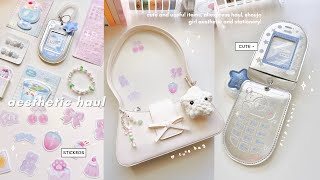 aesthetic aliexpress haul 🍓*･ﾟ// shoujo girl edition, bag unboxing, cute + useful items, stationery