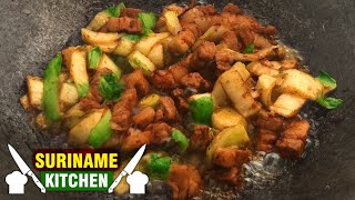 Surinaamse Snelle Varken Spek Met Witlof Gerecht | Surinamese Fast Pork Bacon With Chicory Dish