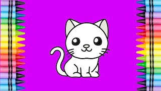 How to draw cute Kitten easy | cat | easy drawings