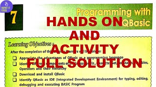 DAV | CLASS 8 | COMPUTER | CHAPTER 7 | PROGRAMMING WITH QBASIC | HANDS ON AND ACTIVITY | SOLUTION