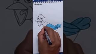 How to Draw a Bird - Step by Step Easy Tutorial #birddrawing #shorts