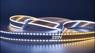 Як світить led стрічка червона 220v 120 led/m для вуличного освітлення