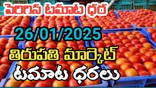 ఈరోజు 🍅తిరుపతి 🍅మార్కెట్ 🍅టమాటా ధరలు /26/01/25/Today Tomato Market Tirupati price in Rate#tomato