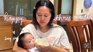 VLOG: baby Long long at 3 months! baby started babbling, getting used to the routine everyday