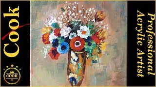 Wildflowers by Redon with Ginger Cook a Beginner Acrylic Painting Tutorial