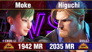 【スト6】もけ vs ひぐち (チュンリー/春麗 vs ガイル) SF6 Moke vs Higuchi (Chun li vs Guile)