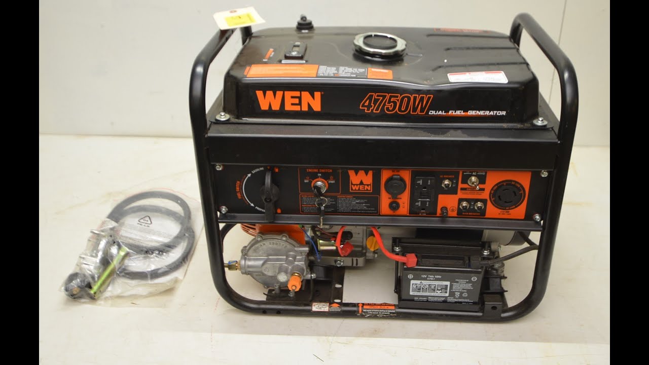 WEN 4750W Dual Fuel Generator, Model DF475T - YouTube