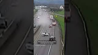 High-speed chase ends with rollover on highway
