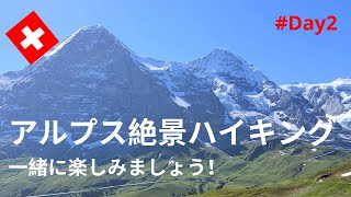 【スイス暮らしVlog】夏休みDay2｜アルプス絶景ハイキング｜ユングフラウヨッホ・標高3454ｍの世界｜牛がカッコよすぎる夕暮れ｜Swiss vlog  ｜Panorama Hiking