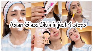 Asian Glass Skin in just 4 Easy Steps | Skincare for Teenagers \u0026 Girls 👧🏻💗