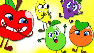 Five Little Cute Fruits Song | Learn Fruits | HooplaKidz Nursery Rhymes