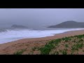 Ocean Waves Crashing at Stormy Beach w/ Sea Rain | Relaxing Sounds for Sleep & Tinnitus: Brown Noise