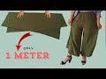 Very Easy Cutting and Trousers Stitching | Palazzo Skirt Pants Tutorial with Cut-out Detail