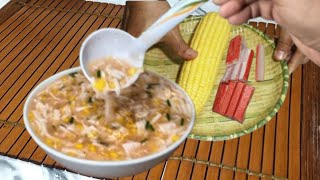 Crab And Corn Soup | Sweet Corn And Kani Crab And Corn Soup