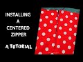 How to Install a Centered Zipper | TUTORIAL