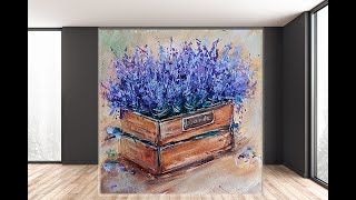Lavender Painting /Easy for Beginners/ Step by Step/ Tutorial Acrylic  flowers/MariArtHome