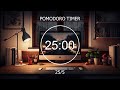 25/5  Pomodoro Timer  ~ 8 Set | Lofi Mix • Study  Work Effectively In Night • Focus Station