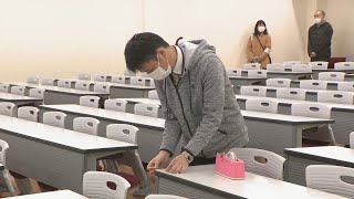 あすから国公立大学前期試験　岡山大学でも試験の準備