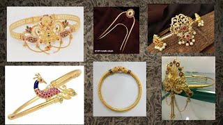 New trending gold jewelry designs // hand jewelry // bajuband // beautiful gold Jewellery design