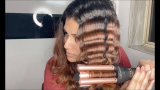 Review of Ikonic 3-in-1 waver Part 2 || Beach waves Hair Tutorial 😍 #hair #hairstyle #beachwaves