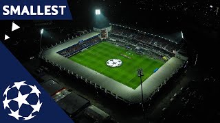 Smallest UEFA Champions League Stadiums 22/23