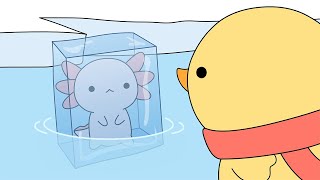 treating a frozen axolotl | ASMR animation