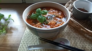 羅勒蕃茄湯麵 / Basil Rich Tomato Soup Noodle / 蕃茄濃湯 / 快手簡易 湯底 / 可以配意粉 烏冬 / 做湯飯 / 美味醒胃 / 香濃好味 ［Eng Sub］ 雅興