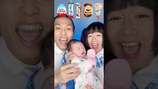 Kinder Chocolate Challenge ASMR 🥵kinder egg #asmr #funny #mukbang #newborn