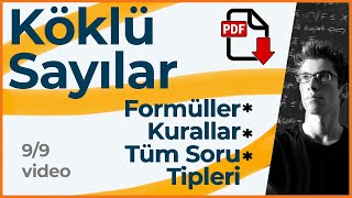 SADECE KÖKLÜ SAYILAR (Tüm Formüller, Kurallar, Özellikler..) +PDF