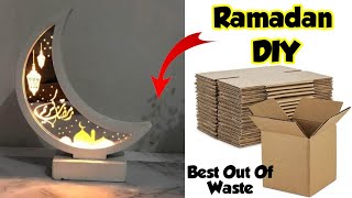 DIY Ramadan Moon Decor/Eid craft ideas/Cardboard reusing ideas/Ramadan decoration ideas/Milad craft