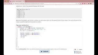 Exercise 5.7 (diceSum) Java Tutorial || Practice-It
