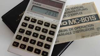 Vintage Calculator Casio MC-801S Solar Metric Converter Japan