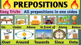 Prepositions | Preposition in english grammar | Preposition List | Preposition examples