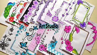20 BEAUTIFUL BORDER DESIGNS/PROJECT WORK DESIGNS/A4 SHEET/FILE/FRONT PAGE DESIGN FOR SCHOOL PROJECTS