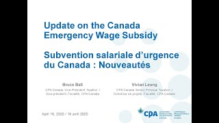 Nouveau webinaire sur la Subvention salariale d’urgence du Canada (SSUC)